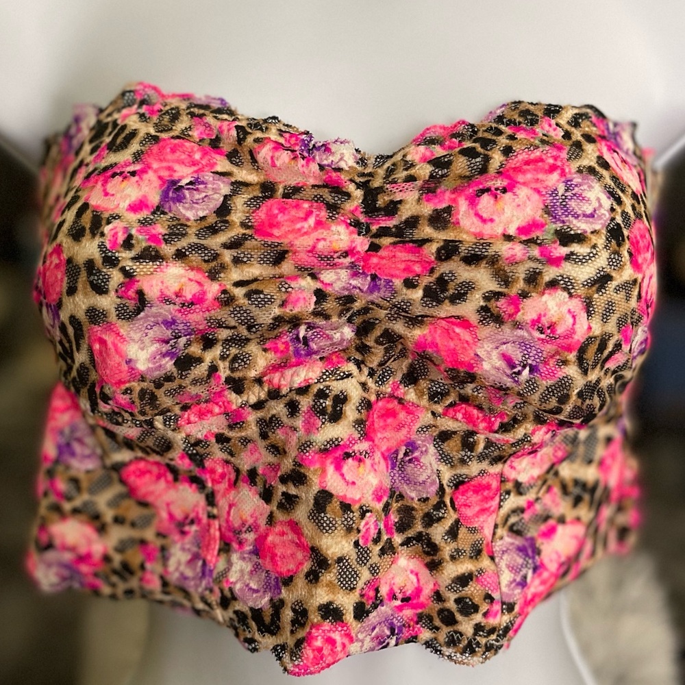 Victoria’s Secret PINK Floral Lace Bandeau Top Size L
